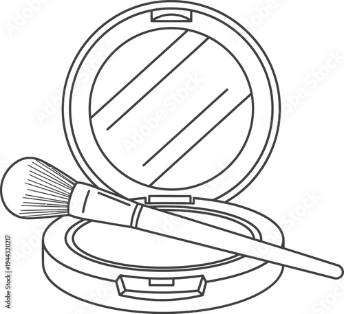 Vector illustration of a makeup brush and basketball sports ball icon symbols in a cartoon game design object