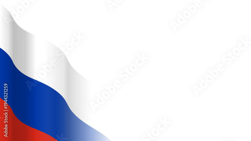 Vector waving Flag of the Russian Federation. Waving Russia flag with empty, blank, copy space on transparent background. Design element for presentation, banner, advertisement, web. Place for text