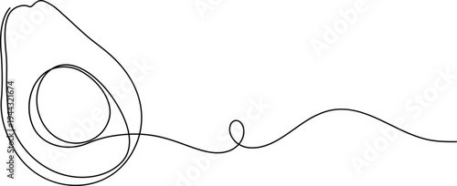 Avocado fruit continuous one line drawing minimalist healthy food icon