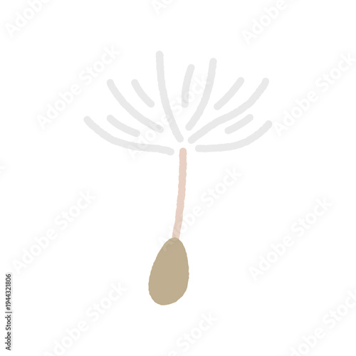 手書き風のシンプルアイコンイラスト　たんぽぽのタネ