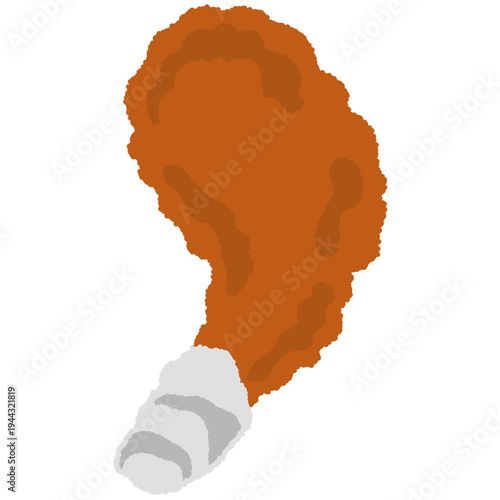 手書き風の食べ物単品アイコンイラスト　骨つきチキン