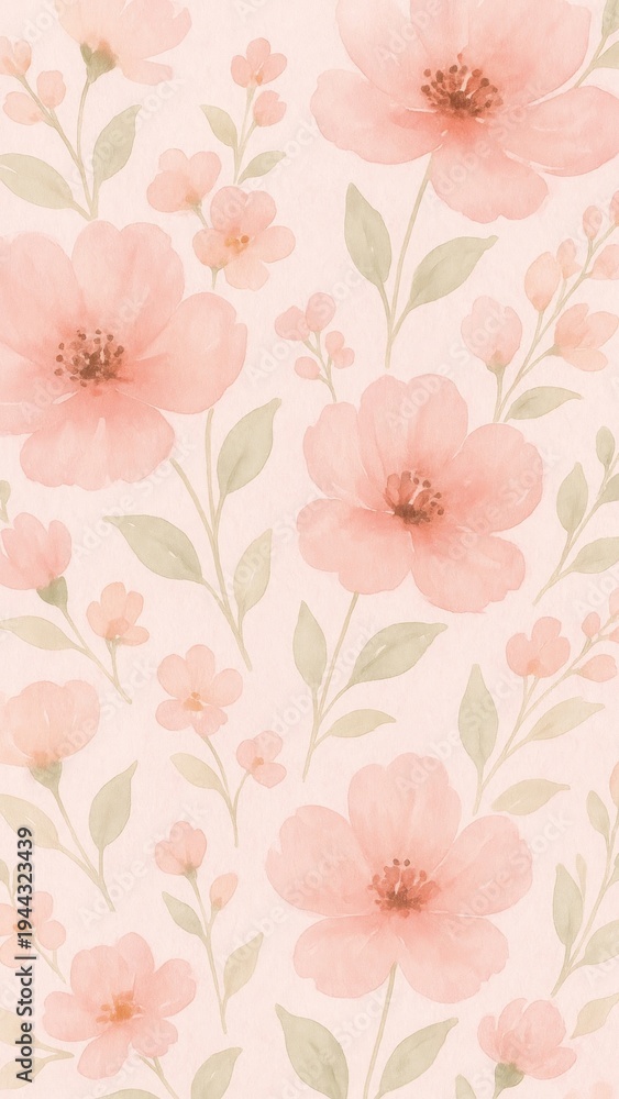 Fototapeta premium Delicate floral pastel elegance mobile wallpaper