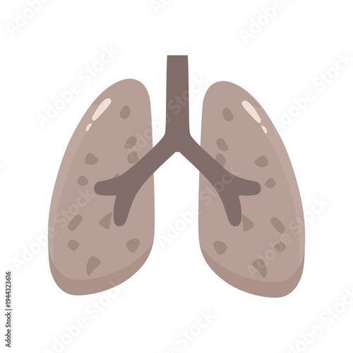 Lungs Icon Vector - Human Respiratory System, Healthy Lungs and Medical Symbol Outline Illustration
