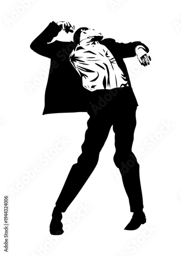 silhouette of a man dance