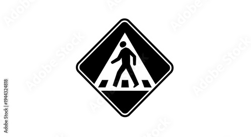 Pedestrian crossing sign on road.