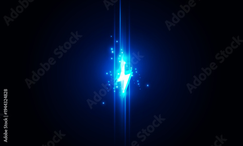 Abstract technology Hitech communication concept of electronic in digital, polygon charged batteries, bolt lighting, power protection, vector design.