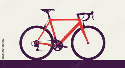 Red Road Bike with Black Wheels.