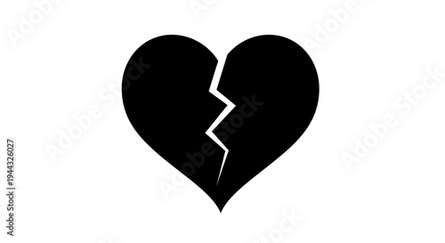 Broken Heart Icon, Symbol of Sadness, Love Loss, and Relationship Problems