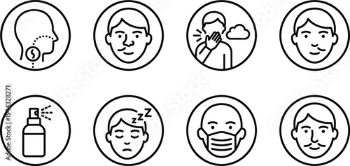 Stroke Symptoms and Prevention Icon Set Featuring Facial Drooping Arm Weakness Speech Difficulty Medical Warning Signs Healthcare Infographics and Emergency First Aid Awareness Symbols