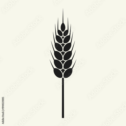 Black silhouette of a wheat grain.