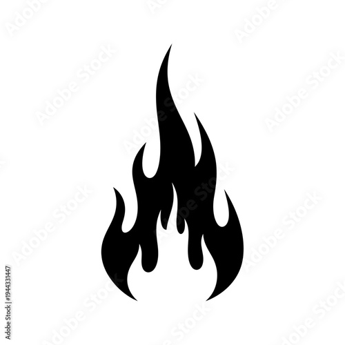 Black flame icon on white background.