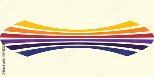 Abstract colorful 70s background vector. Vintage retro wallpaper with rainbow stripes and wavy lines.