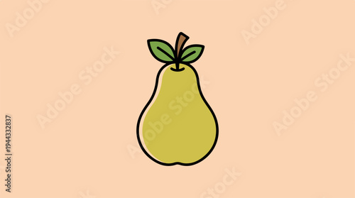 A vibrant illustration of a delicious, ripe, and juicy pear fruit.