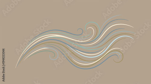 Abstract flowing lines in a wave-like pattern on a neutral background.