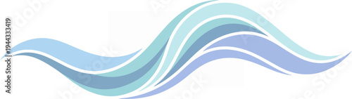 Abstract wave design with multiple layers of blue and green colors.