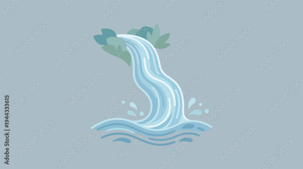 Fototapeta premium Beautiful waterfall cascading down the rocks into a serene pool of water.