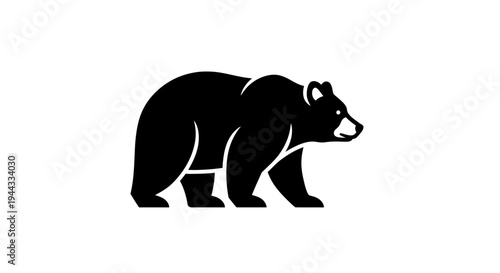 Black Bear Silhouette Icon Vector Illustration
