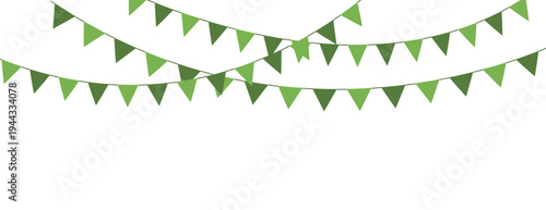 St Patricks Day bunting garland with green triangular pennant flags