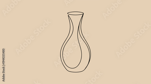 Elegant Glass Decanter - A Minimalist Line Art Illustration.