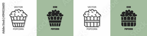 Popcorn icon line. Popcorn vector illustration.