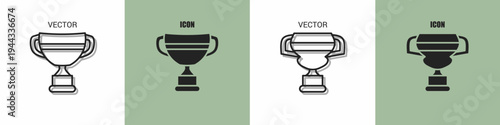 Trophy icon line. Trophy vector illustration.