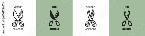 Sicssors icon line. Sicssors vector illustration.