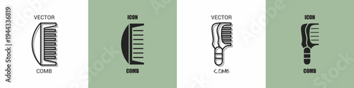 Comb icon line. Comb vector illustration.