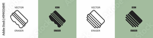  icon line. eraserEraser vector illustration.
