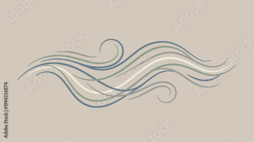 Elegant swirling lines design on a neutral background for artistic expression.