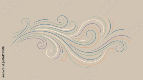 Elegant swirling lines design on a neutral background for artistic purposes.