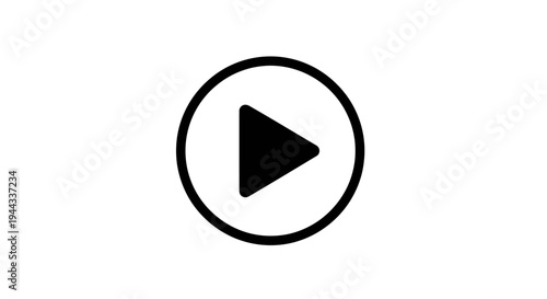 Black play button icon symbol.