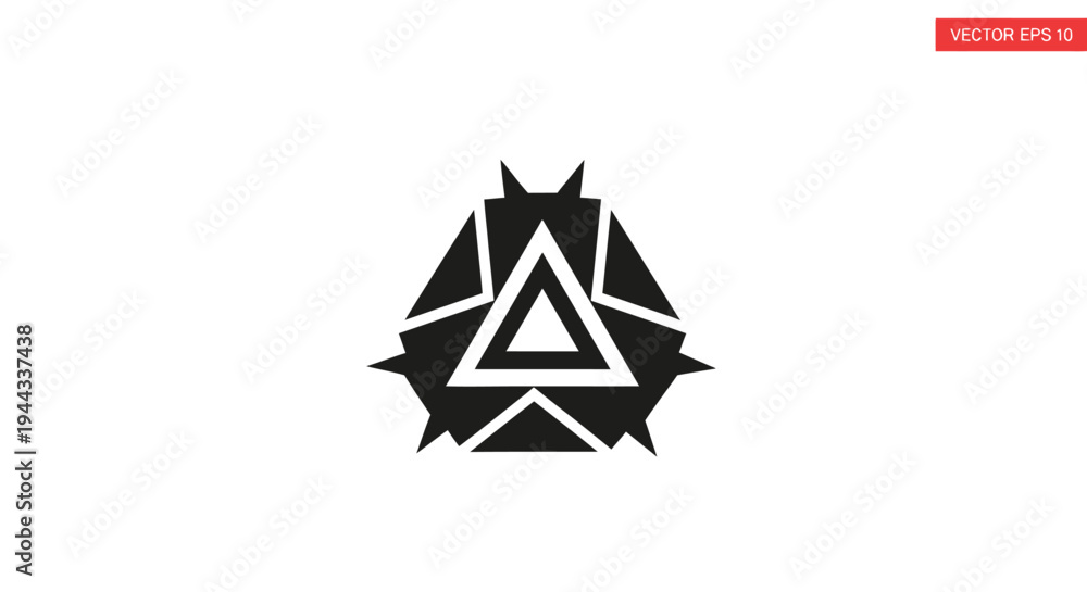 Fototapeta premium Black and white triangle logo symbol.
