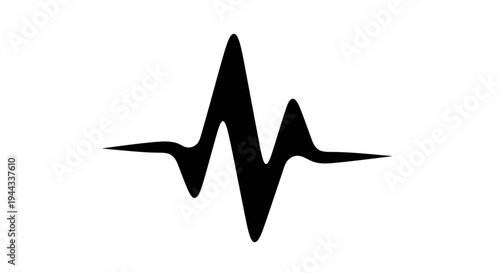 Black EKG heartbeat line graph symbol.