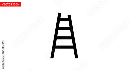 Black wooden step ladder tool.