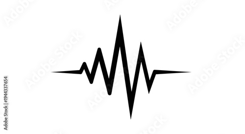 Black EKG heartbeat pulse line symbol.