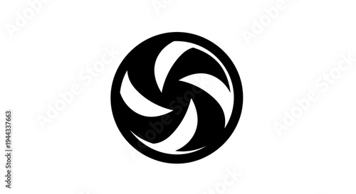 Camera lens aperture icon symbol.