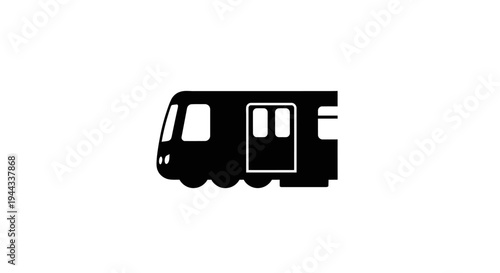 Black silhouette of a campervan.