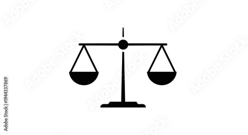 Black silhouette of balance scales.