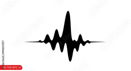 Black EKG Heartbeat Pulse Line Graph.