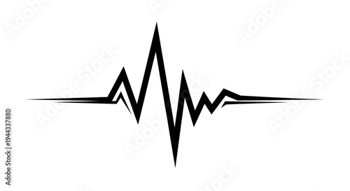 Black EKG heartbeat line graph symbol.