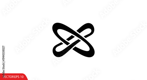 Black infinity symbol with loop design.