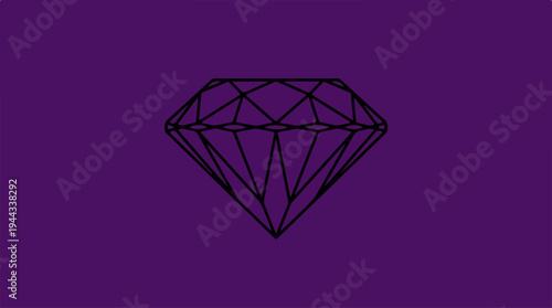 Geometric Diamond Illustration on a Purple Background.