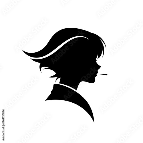 Silhouette of a Young Person with a Lollipop