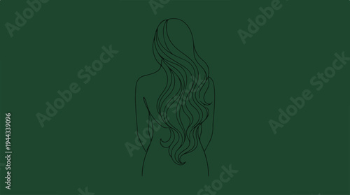 Minimalist artwork of a person in a contemplative pose on a green background.