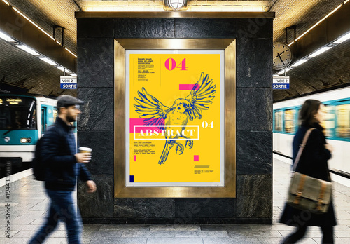 Underground Station's Wall Banner Mockup