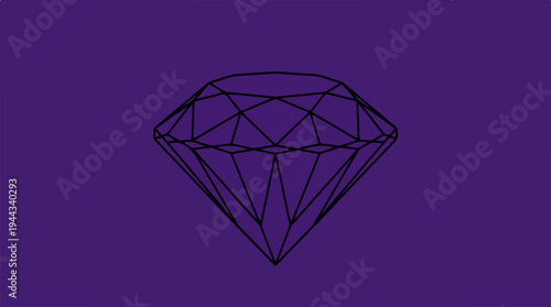 Purple Diamond Illustration - A Detailed Geometric Design.