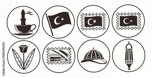 Assorted icons representing various communication and media devices and platforms