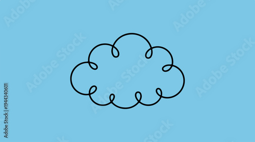 Simple cloud illustration on a light blue background, minimalist design.