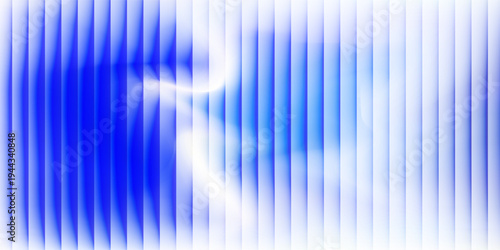 Abstract vertical blue light bar pattern background with glowing cyan center, creating a vibrant digital sound wave or equalizer effect, isolated on