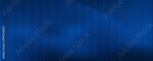 Abstract dark blue vertical metallic ribs background with industrial texture and dramatic lighting. vector illustration